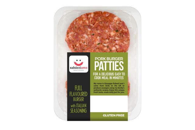 Pork Burger Patties (Full Flavoured) - with Italian seasoning (4x125g) | Wholesale | Delicatezza