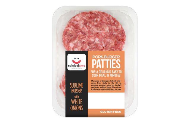 Pork Burger Patties (Sublime) - with white onions (4x125g) | Wholesale | Delicatezza
