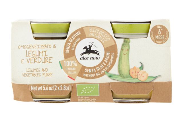 Alce Nero Organic Legumes & Vegetables Puree (2x80g) - Baby Food | Delicatezza