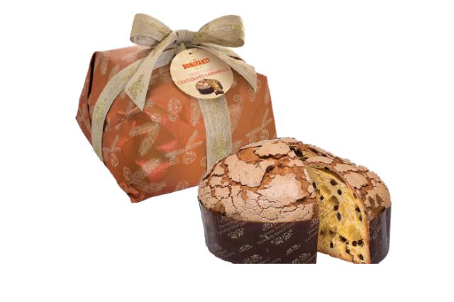 Bonifanti Chocolate Caramel Panettone Kraft Retro Hand Wrapped (750g) | Wholesale | PDP | Delicatezza