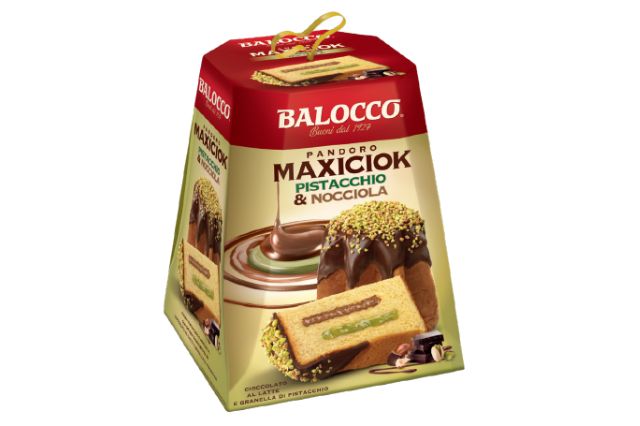 Balocco Pistachio & Hazelnut Maxiciok Pandoro (800g) | PDP | Delicatezza