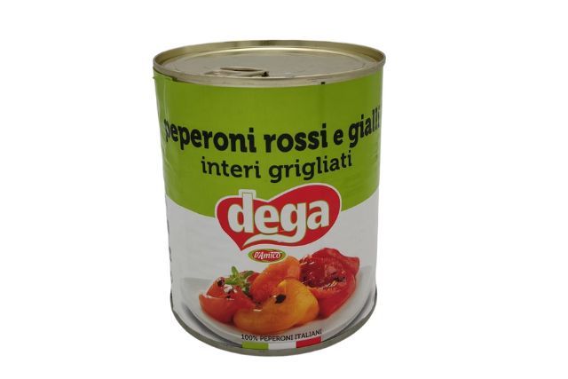 Dega Whole Grilled red and Yellow Bell Peppers (800g) | Wholesale | Delicatezza
