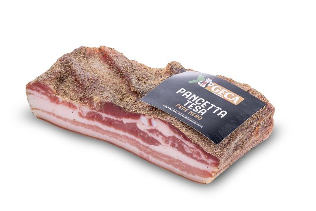 Geca Black Pepper Pancetta Tesa | Wholesale | PDP | Delicatezza