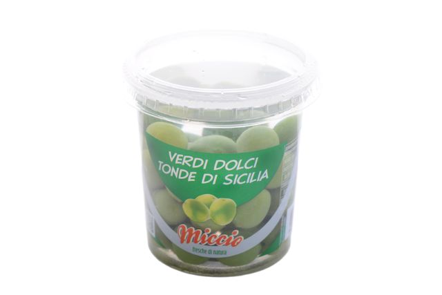 Miccio Round Sweet Green Olives from Sicily (12x200g) | Special Order | Delicatezza