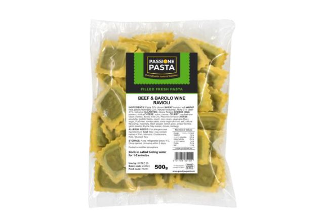 Passione Pasta Fresh Ravioli with Beef & Barolo Wine (500g)  | Delicatezza
