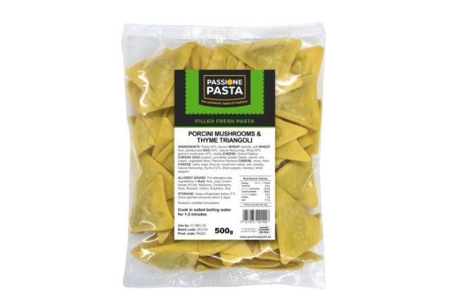 Passione Pasta Fresh Triangoli with Porcini Mushrooms & Thyme (500g) | Delicatezza