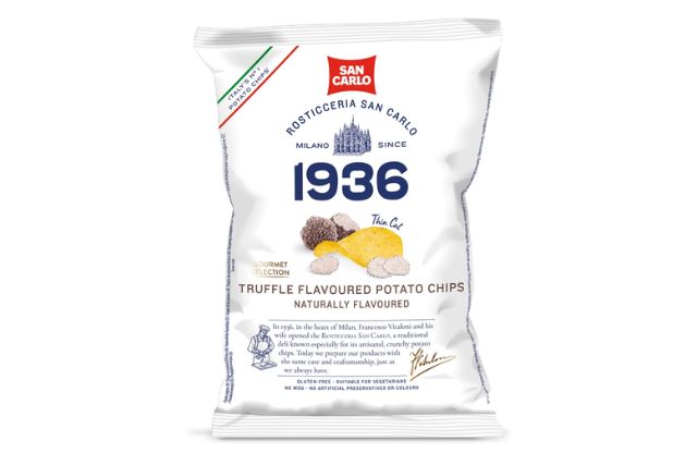 San Carlo Truffle Flavoured Potato Chips (20x100g) | Wholesale | PDP | Delicatezza