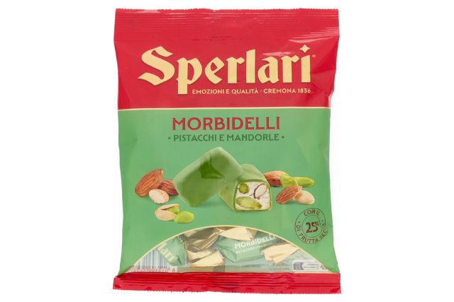 Sperlari Soft Morbidelli with Pistachios & Almonds Covered with Chocolate (45x117g) | Special Order | Delicatezza