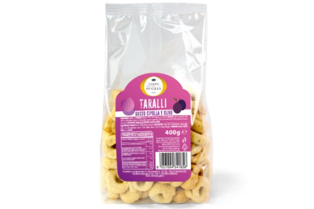 Terre di Puglia Taralli with Onion & Olives (10x400g) | Wholesale | Delicatezza