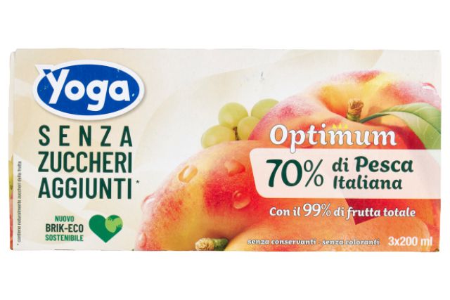 Yoga Peach Juice No Added Sugar (3x200ml) | Delicatezza