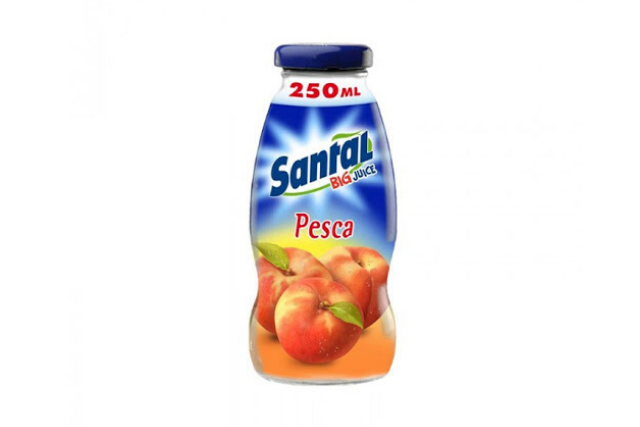 Peach Santal Glass Bottles (24x250ml) | Delicatezza | Wholesale