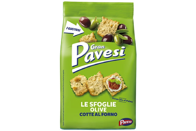 Pavesi Sfoglie Olive - Olive Crackers (12x160g) | Wholesale | Delicatezza